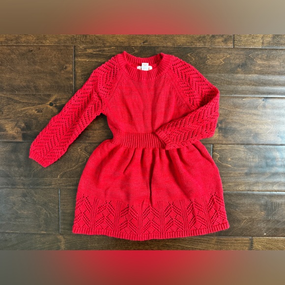 CAT & JACK | Toddler Girls’ Red Sweater Dress - 2T - Picture 1 of 5